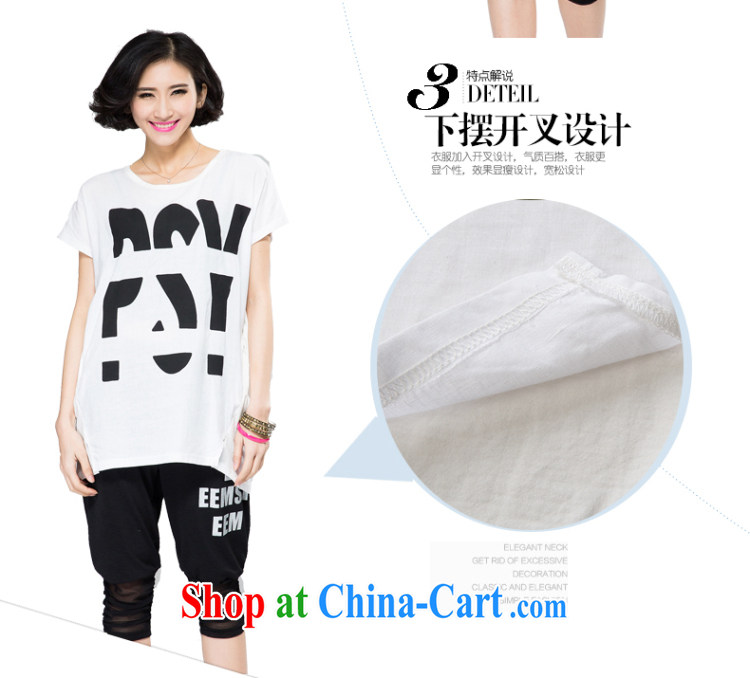 Eternal show 2015 summer mm thick new Korean version of the greater code female trend personalized letter stamp graphics thin T-shirt white 3XL pictures, price, brand platters! Elections are good character, the national distribution, so why buy now enjoy more preferential! Health