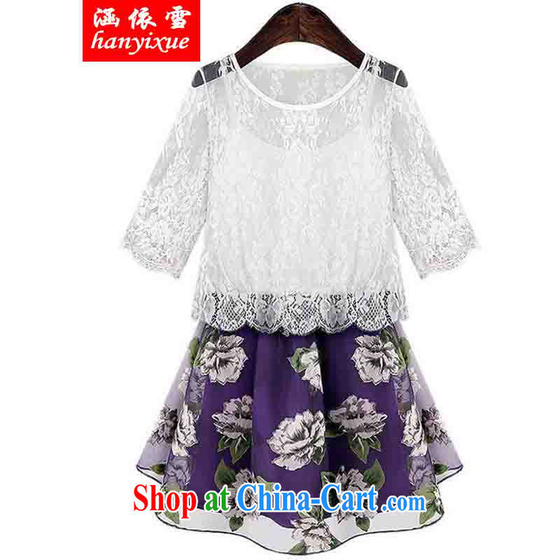covered by snow in 2015 and indeed XL female summer thick sister 200 Jack short sleeve two-piece lace dresses girls picture color XXXXXL