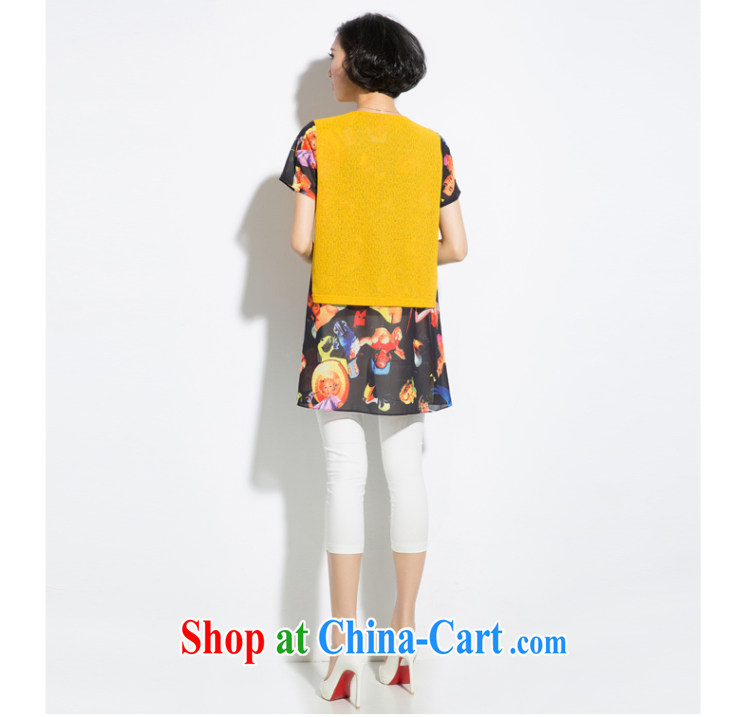 Eternal show Summer 2015 mm thick new Korean large, knitted graphics thin stitching snow woven stamp T shirt yellow 4 XL pictures, price, brand platters! Elections are good character, the national distribution, so why buy now enjoy more preferential! Health