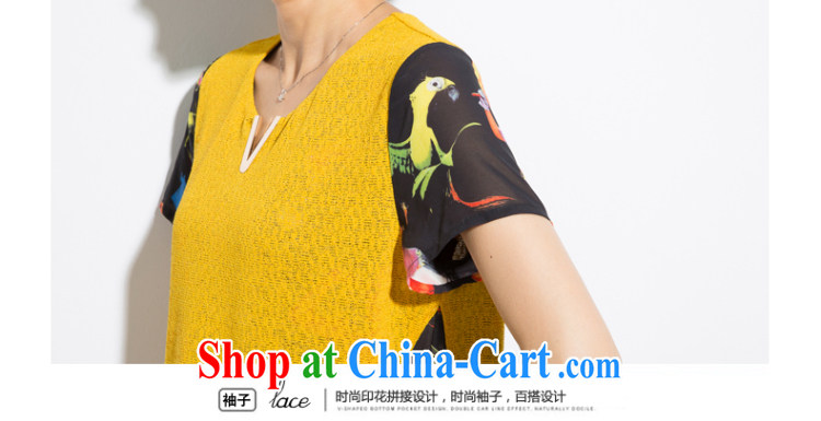 Eternal show Summer 2015 mm thick new Korean large, knitted graphics thin stitching snow woven stamp T shirt yellow 4 XL pictures, price, brand platters! Elections are good character, the national distribution, so why buy now enjoy more preferential! Health