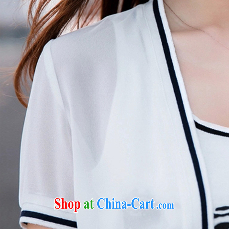 As usual, 2015 summer new, large, female short-sleeved snow woven shirts, graphics thin 7 pants 3-piece set D 7099 white XXL, such as points, shopping on the Internet