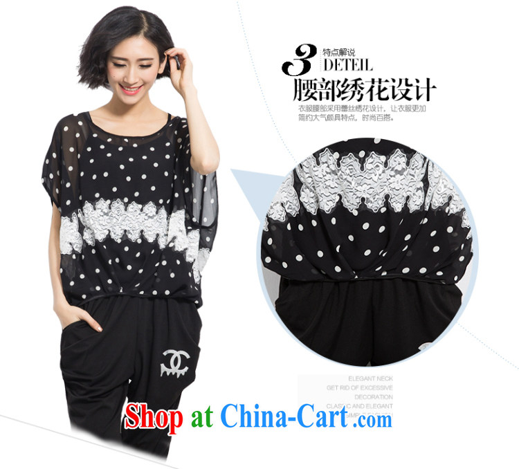 Eternal show Summer 2015 mm thick new Korean version of the greater code female wave point stitching lace computer embroidery T shirt black 2 XL pictures, price, brand platters! Elections are good character, the national distribution, so why buy now enjoy more preferential! Health