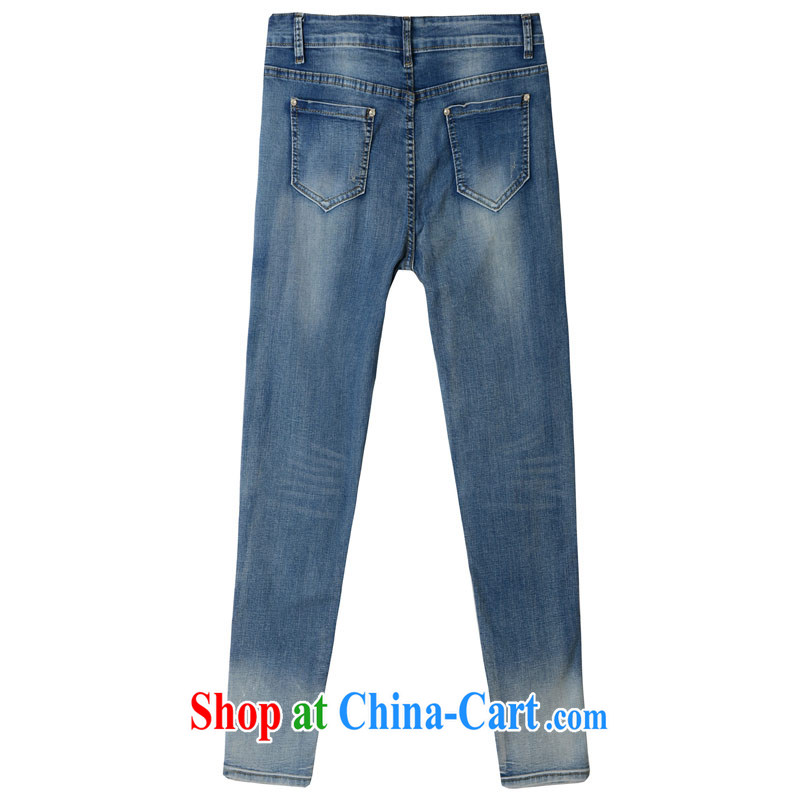 Cultivating NOS graphics thin and stylish, high-waist 100 ground castor embroidery jeans pants large, female M 25,291 blue 42, thin (NOS), and, on-line shopping
