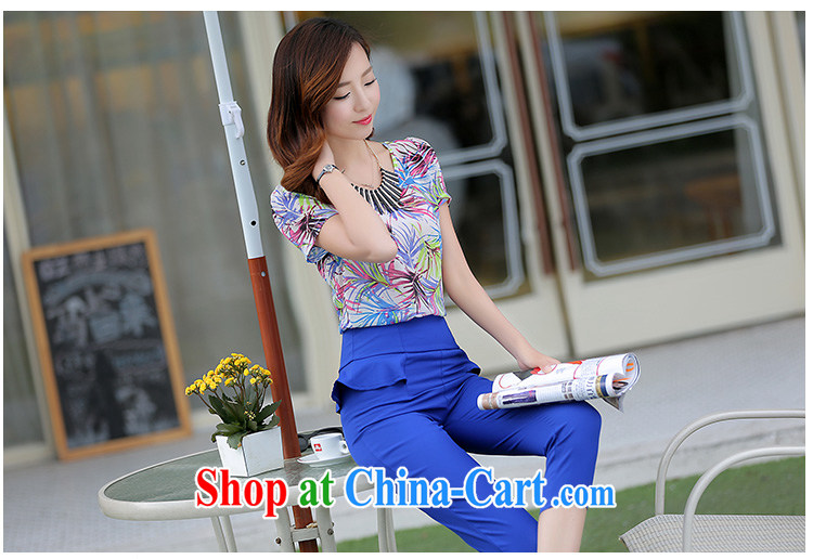 Summer new cultivating Korean snow woven shirts T-shirt 100 7 ground pants two piece set with female blue L pictures, price, brand platters! Elections are good character, the national distribution, so why buy now enjoy more preferential! Health