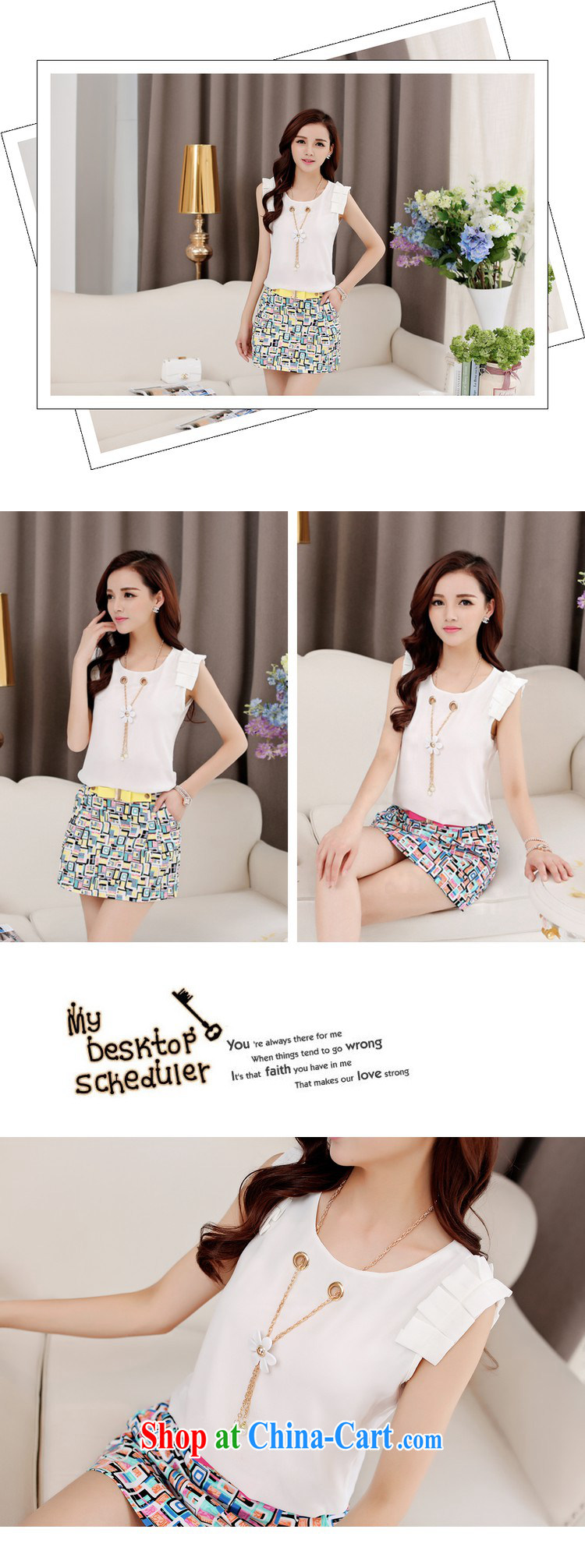 100 Of The 2015 summer new stylish casual two-piece Korean snow woven shirts sleeveless stamp short skirt kit today also sent the money! White with yellow S pictures, price, brand platters! Elections are good character, the national distribution, so why buy now enjoy more preferential! Health
