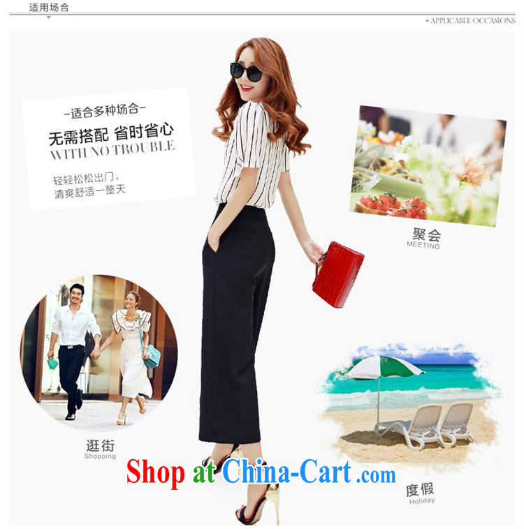 Woman mirror 2015 summer new stylish short-sleeve T-shirt small Hong Kong-wide leg trousers two piece #S 6225 streaks XL pictures, price, brand platters! Elections are good character, the national distribution, so why buy now enjoy more preferential! Health