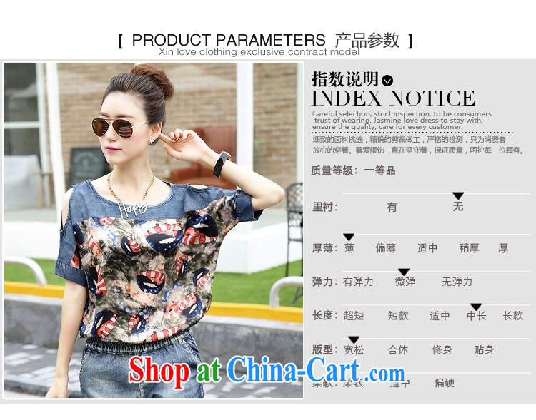 Mr. beautiful stylish package girls summer Korean Version Stamp snow T woven shirts denim shorts two piece nozzle-shaped pattern M pictures, price, brand platters! Elections are good character, the national distribution, so why buy now enjoy more preferential! Health