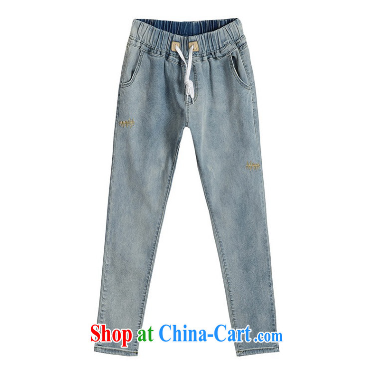 Hi Princess slave 2015 summer New MM thick Elastic waist, high-waist graphics thin 100 ground castor jeans pants large, female M 15,309 blue 42, pictures, price, brand platters! Elections are good character, the national distribution, so why buy now enjoy more preferential! Health