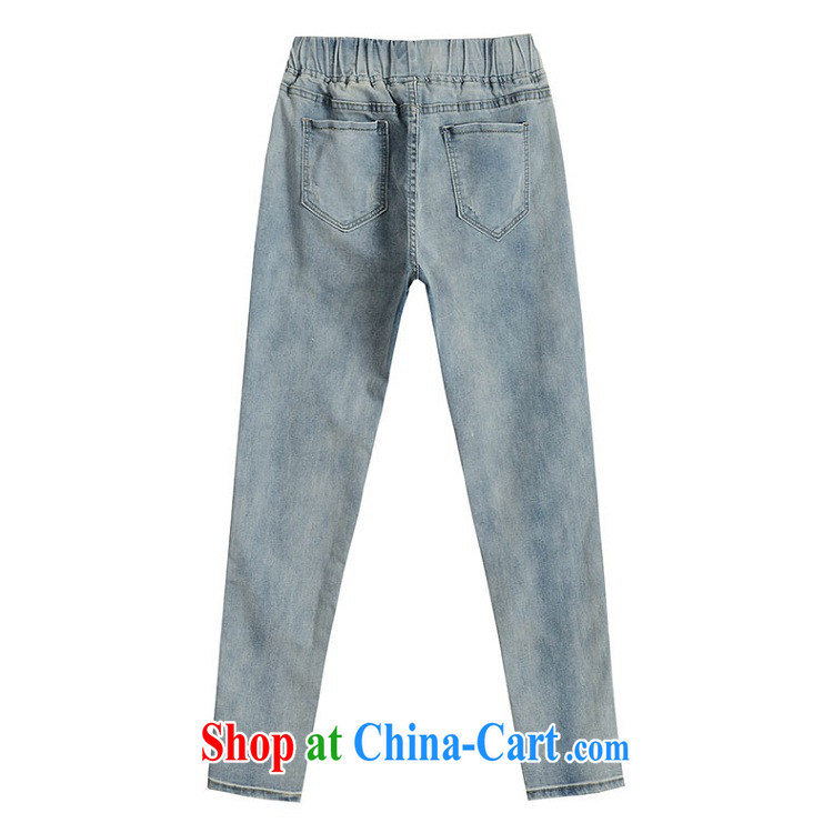 Hi Princess slave 2015 summer New MM thick Elastic waist, high-waist graphics thin 100 ground castor jeans pants large, female M 15,309 blue 42, pictures, price, brand platters! Elections are good character, the national distribution, so why buy now enjoy more preferential! Health