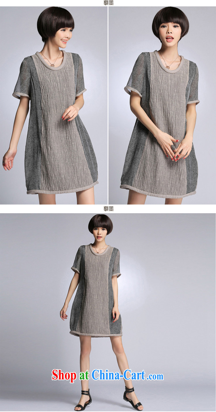 ZZ &FF 2015 summer new linen stripes stitching loose larger female dress girls summer 7027 LYQ blue XXXXXL pictures, price, brand platters! Elections are good character, the national distribution, so why buy now enjoy more preferential! Health