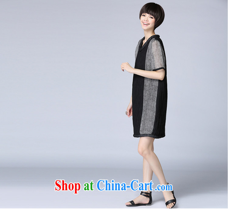 ZZ &FF 2015 summer new linen stripes stitching loose larger female dress girls summer 7027 LYQ blue XXXXXL pictures, price, brand platters! Elections are good character, the national distribution, so why buy now enjoy more preferential! Health