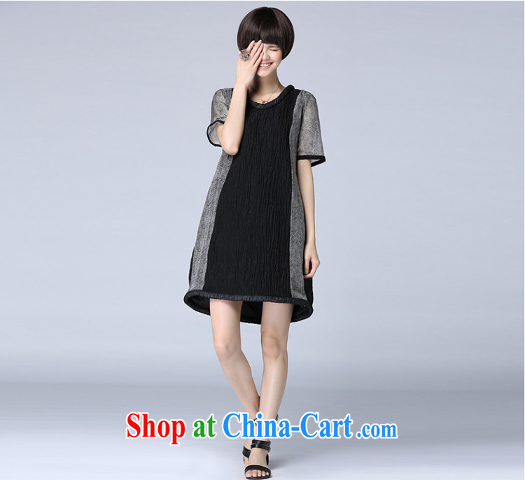 ZZ &FF 2015 summer new linen stripes stitching loose larger female dress girls summer 7027 LYQ blue XXXXXL pictures, price, brand platters! Elections are good character, the national distribution, so why buy now enjoy more preferential! Health