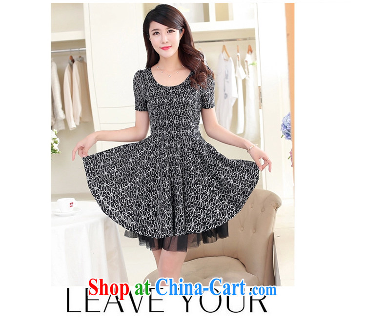 Lehman Ronnie lymalon 2015 summer new Korean version of the greater, female and FAT and FAT mm round-collar lace dress 1572 black 4XL pictures, price, brand platters! Elections are good character, the national distribution, so why buy now enjoy more preferential! Health
