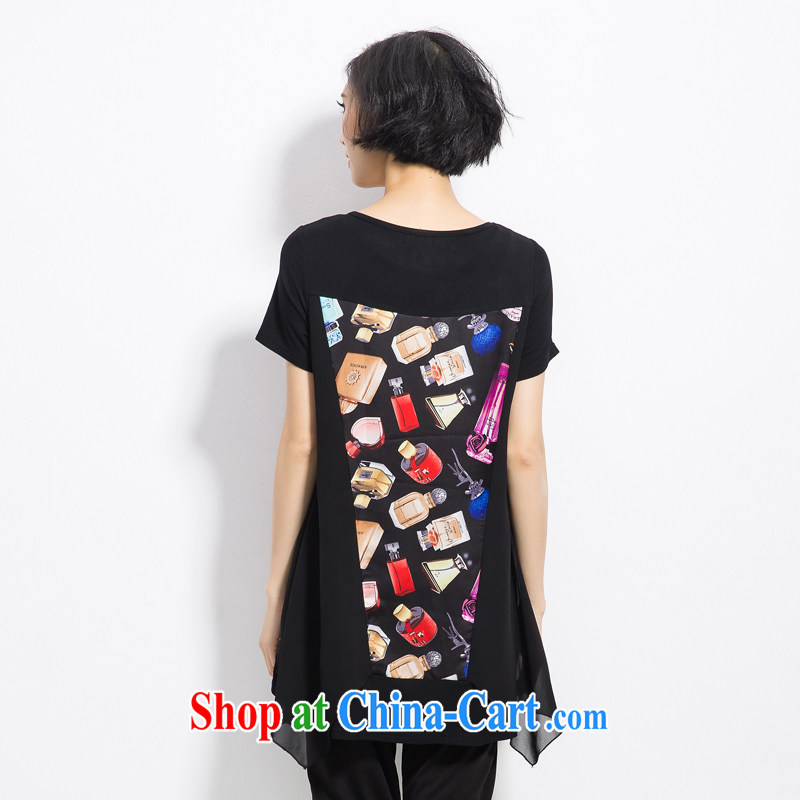 2015 XL female Korean version, long, snow-woven dresses thick MM the fat video XL summer new short-sleeved and indeed intensify dresses 200 Jack Black XXXL, Greer Garson, minor, and shopping on the Internet