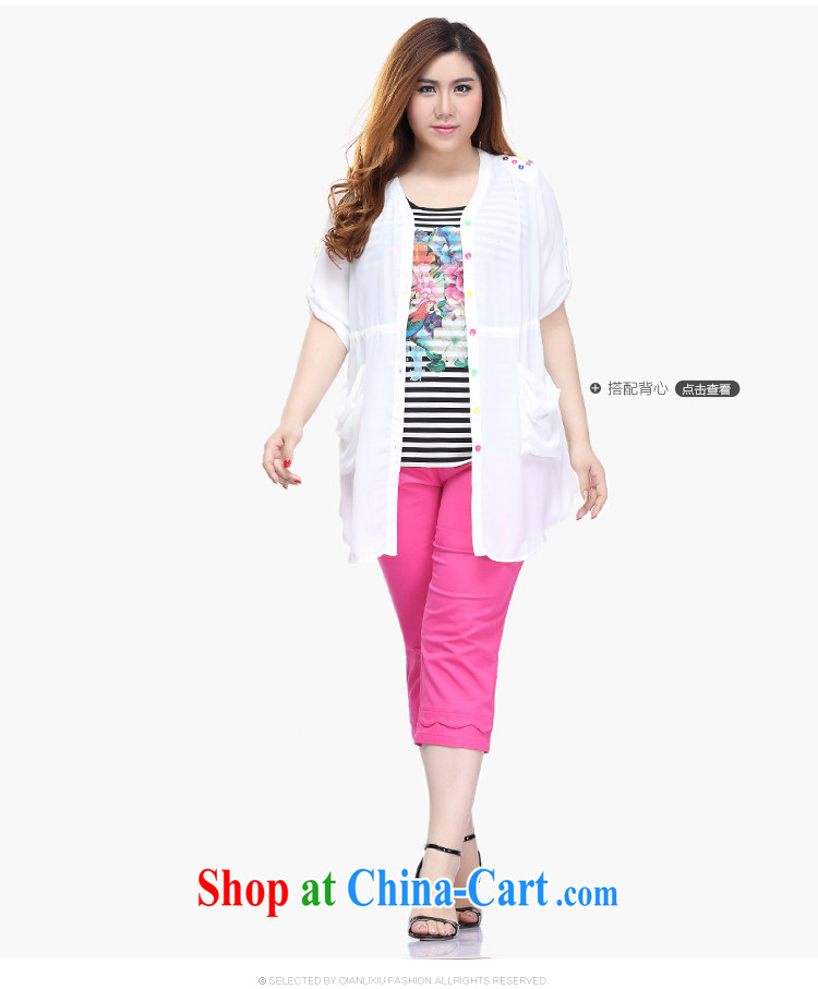 Slim LI Sau 2015 summer new, larger female V activities for a lap Yi with 7 sub-cuff snow jacket woven shirts Q 3961 white XL pictures, price, brand platters! Elections are good character, the national distribution, so why buy now enjoy more preferential! Health