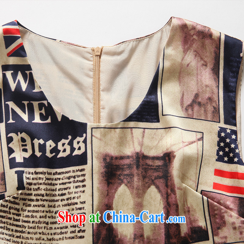 Connie's dream 2015 new high-end in Europe and America, the female summer is the increased emphasis on MM stylish flag stamp graphics thin sleeveless dresses G suit 737 5 XL, Anne's dream, and shopping on the Internet