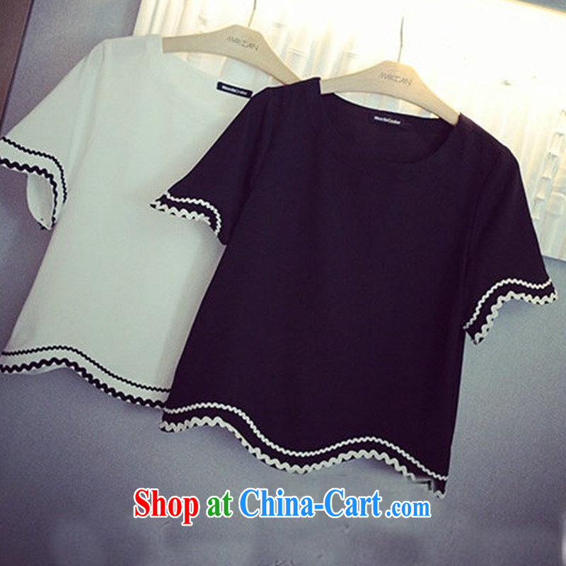 o Ya-ting 2015 New, and indeed increase, female fat mm video thin Korean short-sleeved shirt T female shorts Kit black two-piece 4 XL recommends that you 160 - 180 jack, O Ya-ting (aoyating), online shopping