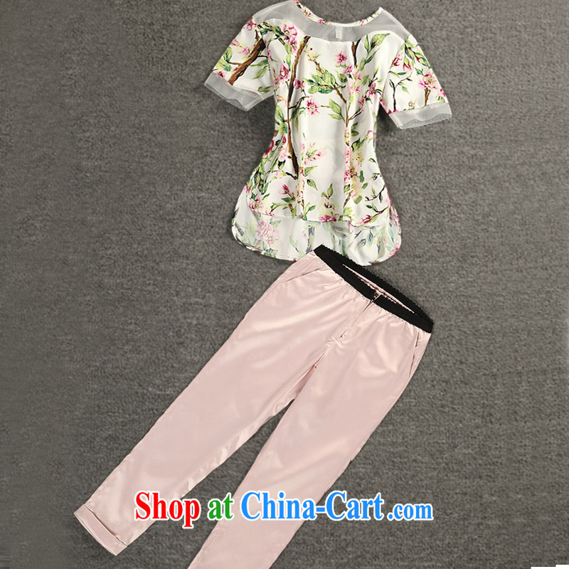 Tang year new summer silk stamp duty two-piece large, female liberal T shirt + 7 pants Map Color 1787 XL 2 135 - 145 jack, Tang, and shopping on the Internet