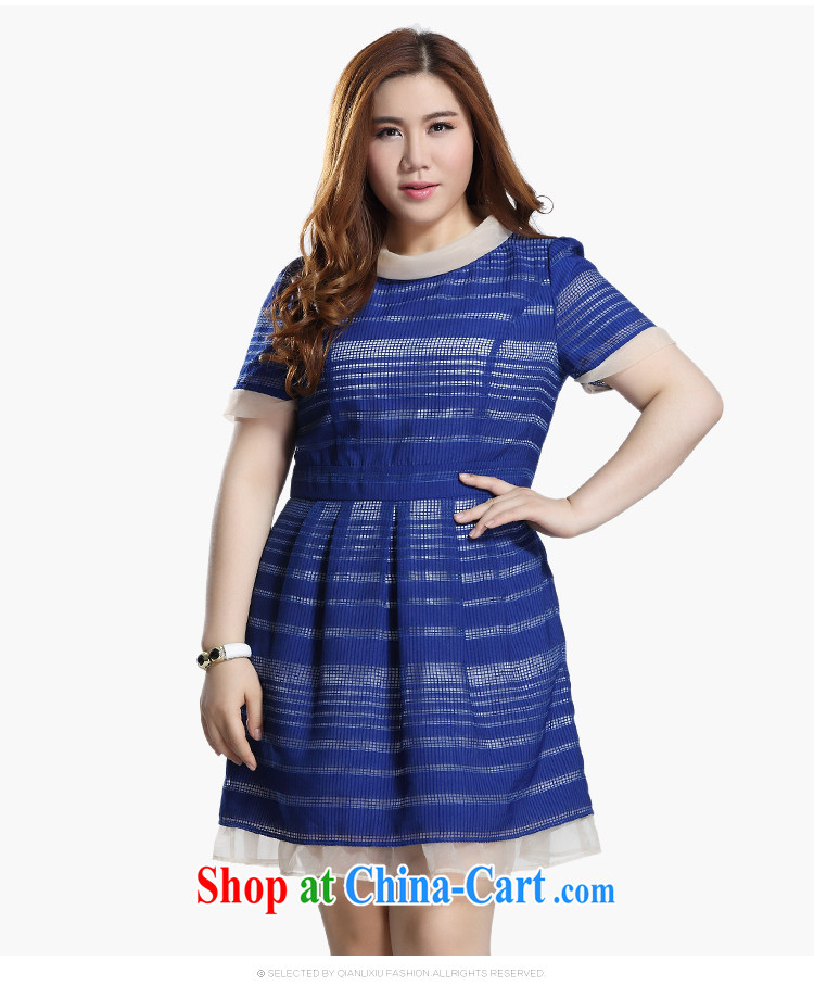 Slim LI Sau 2015 summer new, larger female European root yarn, turn the collar short-sleeved elegant graphics thin dresses Q 7861 light blue 2 XL pictures, price, brand platters! Elections are good character, the national distribution, so why buy now enjoy more preferential! Health