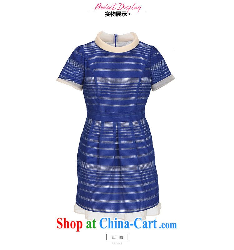 Slim LI Sau 2015 summer new, larger female European root yarn, turn the collar short-sleeved elegant graphics thin dresses Q 7861 light blue 2 XL pictures, price, brand platters! Elections are good character, the national distribution, so why buy now enjoy more preferential! Health
