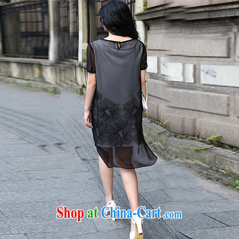 MR HENRY TANG year summer new Europe and indeed the more generous stamp duty snow woven dresses larger female short-sleeve skirt black 1775 XL 3 150 - 160 jack, Mr Henry Tang, and shopping on the Internet