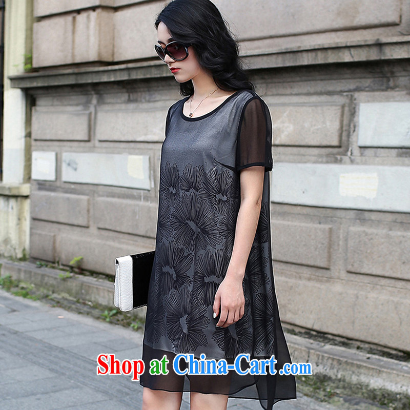 MR HENRY TANG year summer new Europe and indeed the more generous stamp duty snow woven dresses larger female short-sleeve skirt black 1775 XL 3 150 - 160 jack, Mr Henry Tang, and shopping on the Internet