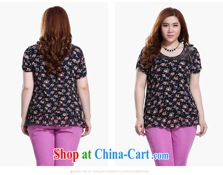 Slim LI Sau 2015 summer new, larger clothes and stylish lace stitching flouncing small floral snow woven shirts shirt Q 8320 black 3 XL pictures, price, brand platters! Elections are good character, the national distribution, so why buy now enjoy more preferential! Health