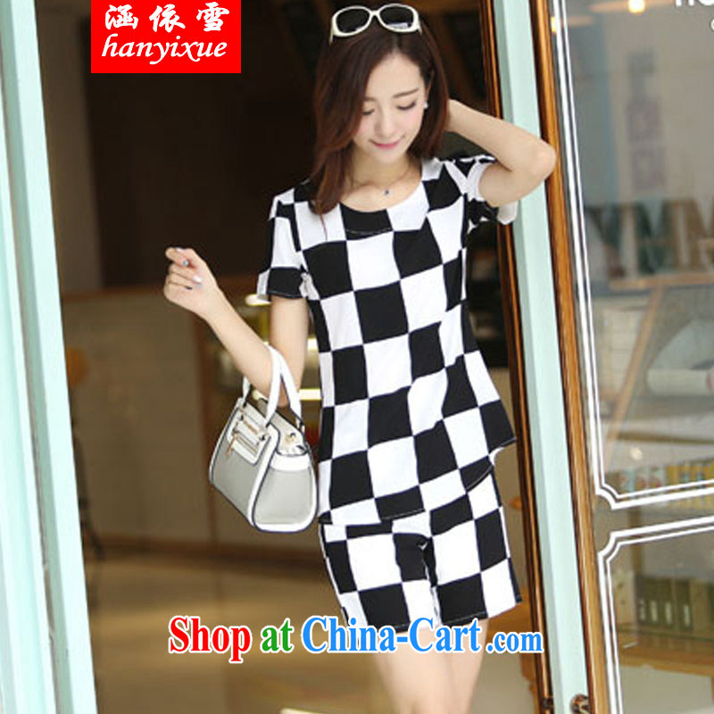 covered by snow in accordance with 2015 summer new larger female and indeed intensify summer Plaid Shorts Kit mm thick beauty graphics thin leisure package girls summer red XXXXL, covered in snow, shopping on the Internet