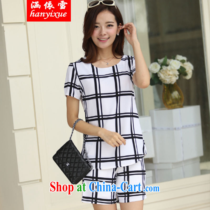 covered by snow in accordance with 2015 summer new larger female and indeed intensify summer Plaid Shorts Kit mm thick beauty graphics thin leisure package girls summer red XXXXL, covered in snow, shopping on the Internet