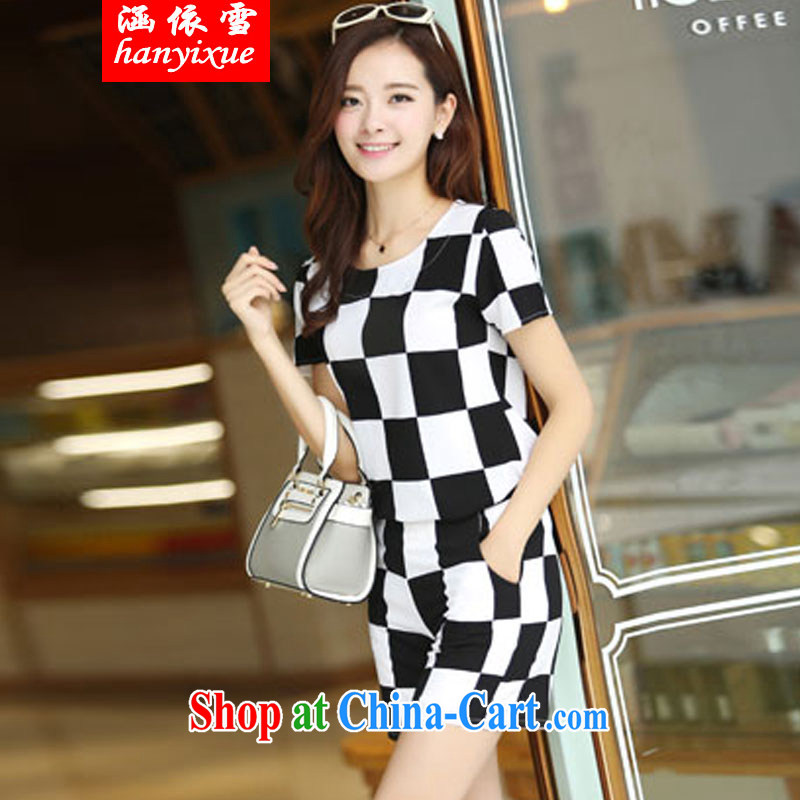 covered by snow in accordance with 2015 summer new larger female and indeed intensify summer Plaid Shorts Kit mm thick beauty graphics thin leisure package girls summer red XXXXL, covered in snow, shopping on the Internet