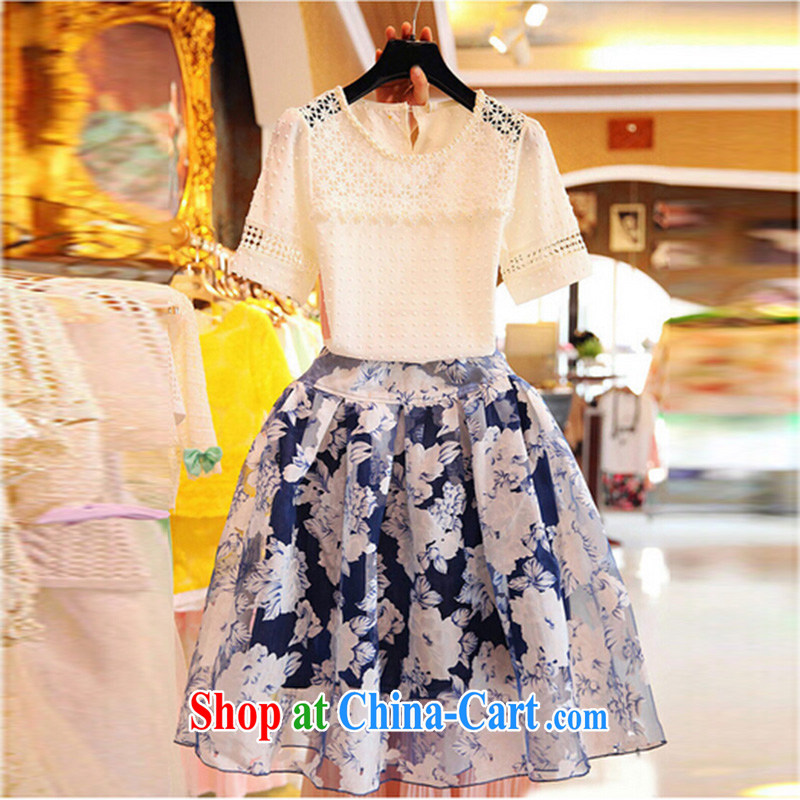 She concluded her card thick mm Summer Package lace larger blouses and indeed increase new short-sleeve dresses 2015 loose T pension body skirt two piece white XXXL de Beauvoir card parties (SHAWADIKA), online shopping