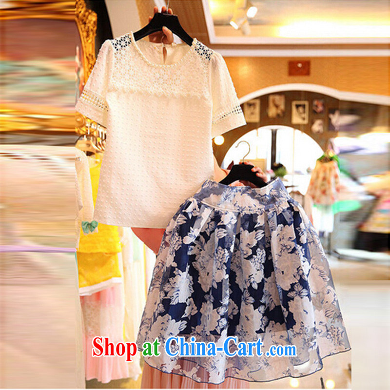 She concluded her card thick mm Summer Package lace larger blouses and indeed increase new short-sleeve dresses 2015 loose T pension body skirt two piece white XXXL de Beauvoir card parties (SHAWADIKA), online shopping