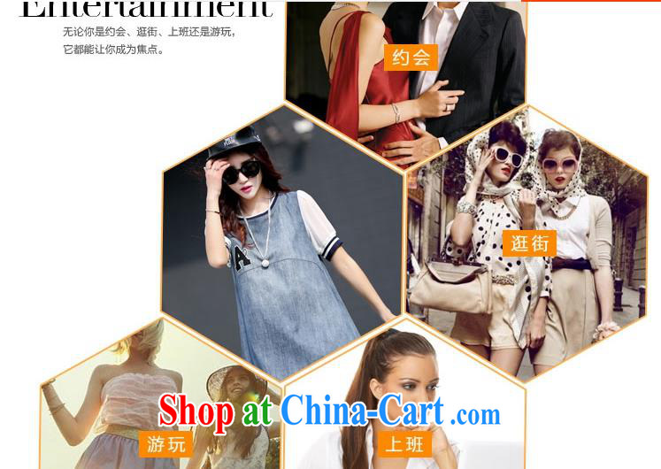 Barbara Anne poetry 2015 Korean loose the code cowboy dress, long, snow-woven stitching short-sleeved denim dress picture color the code XXL pictures, price, brand platters! Elections are good character, the national distribution, so why buy now enjoy more preferential! Health