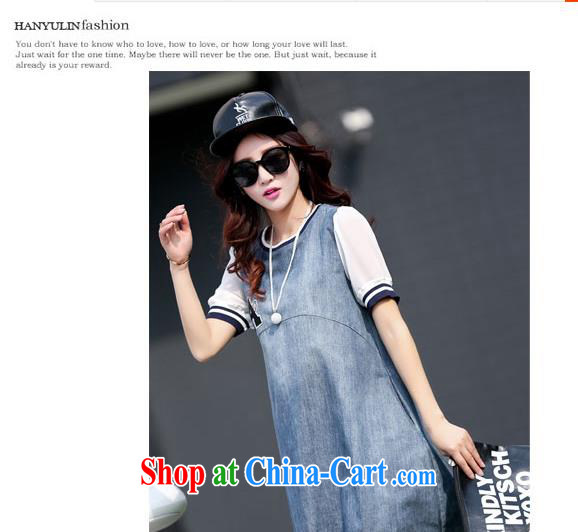 Barbara Anne poetry 2015 Korean loose the code cowboy dress, long, snow-woven stitching short-sleeved denim dress picture color the code XXL pictures, price, brand platters! Elections are good character, the national distribution, so why buy now enjoy more preferential! Health