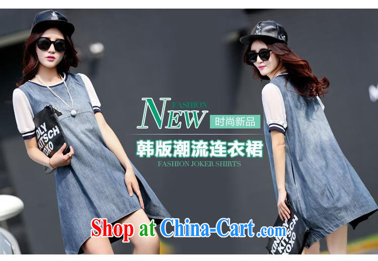 Barbara Anne poetry 2015 Korean loose the code cowboy dress, long, snow-woven stitching short-sleeved denim dress picture color the code XXL pictures, price, brand platters! Elections are good character, the national distribution, so why buy now enjoy more preferential! Health