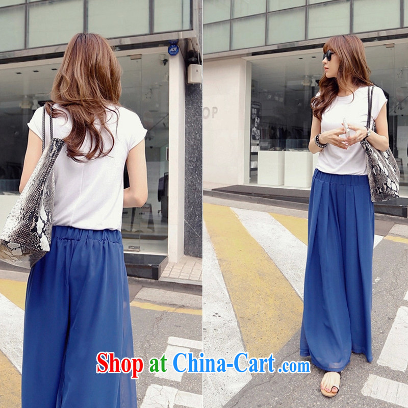 Crown Platinum 2015 Summer Snow woven Wide Leg pants and skirts trousers and indeed XL mm thick loose video Thin Black Elastic waist long pants blue XXXL, Crown Platinum, and shopping on the Internet