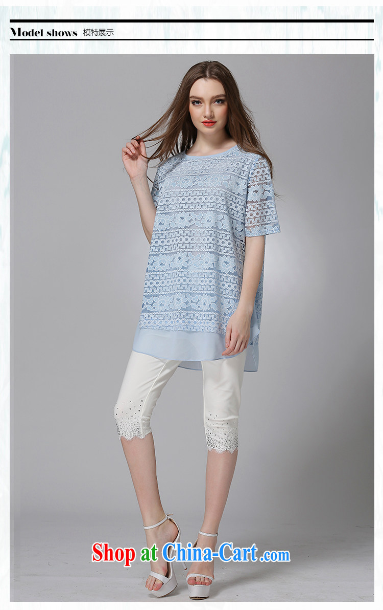 The summing up of the 2015 code female summer mm thick greater biological empty T-shirt, long-neck T shirt 1033 blue XXXXXL pictures, price, brand platters! Elections are good character, the national distribution, so why buy now enjoy more preferential! Health