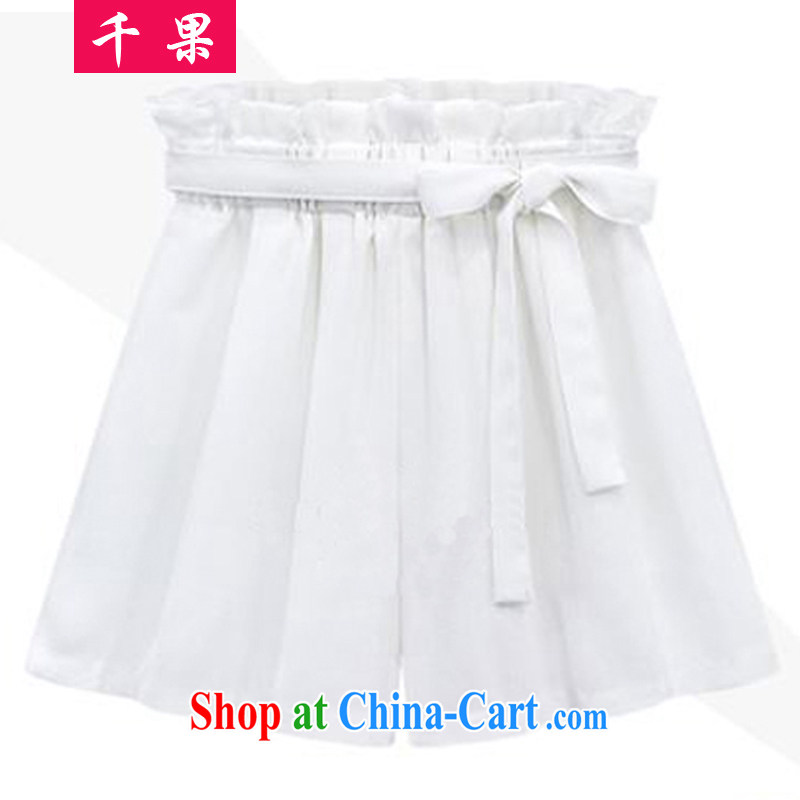 1000 fruit 2015 summer new emphasis on the younger sister, female 200 Jack loose video thin elasticated waist bow tie and indeed widening and shorts hot pants 367 Tibetan cyan 5 XL recommendations 180 - 200 jack, 1000 fruit (QIANGUO), online shopping