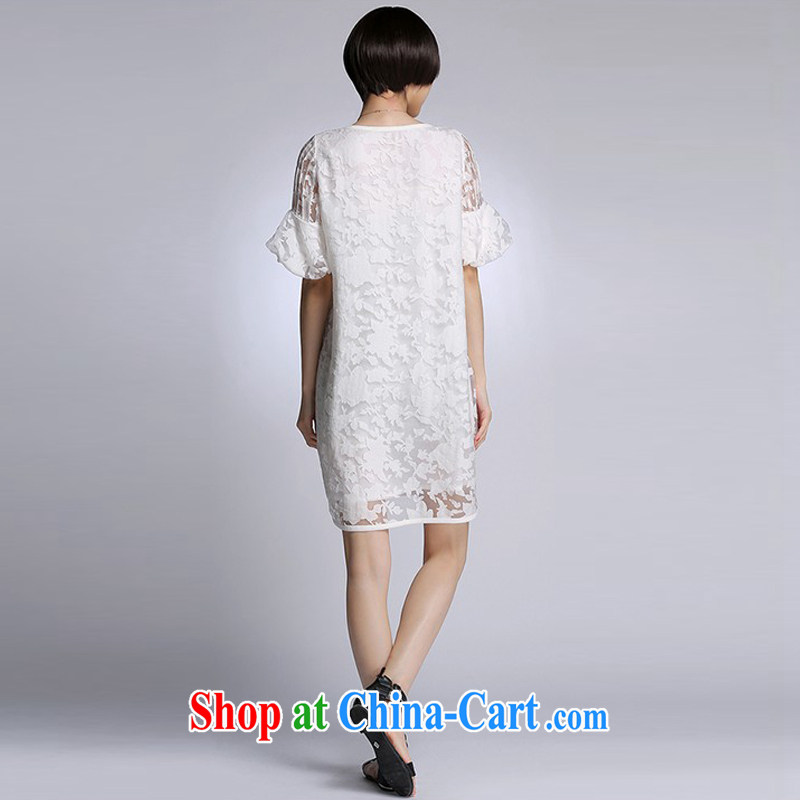 ZZ &FF 2015 summer new women on the Code, long lace stitching relaxed dress girls summer 1106 LYQ white XXXL, ZZ &FF, shopping on the Internet