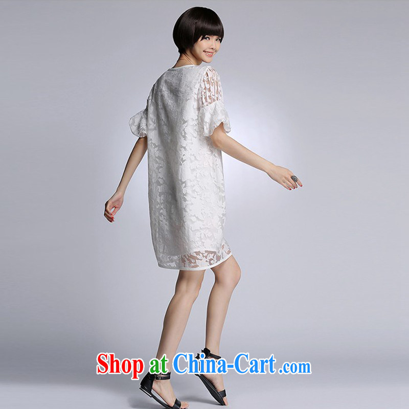 ZZ &FF 2015 summer new women on the Code, long lace stitching relaxed dress girls summer 1106 LYQ white XXXL, ZZ &FF, shopping on the Internet