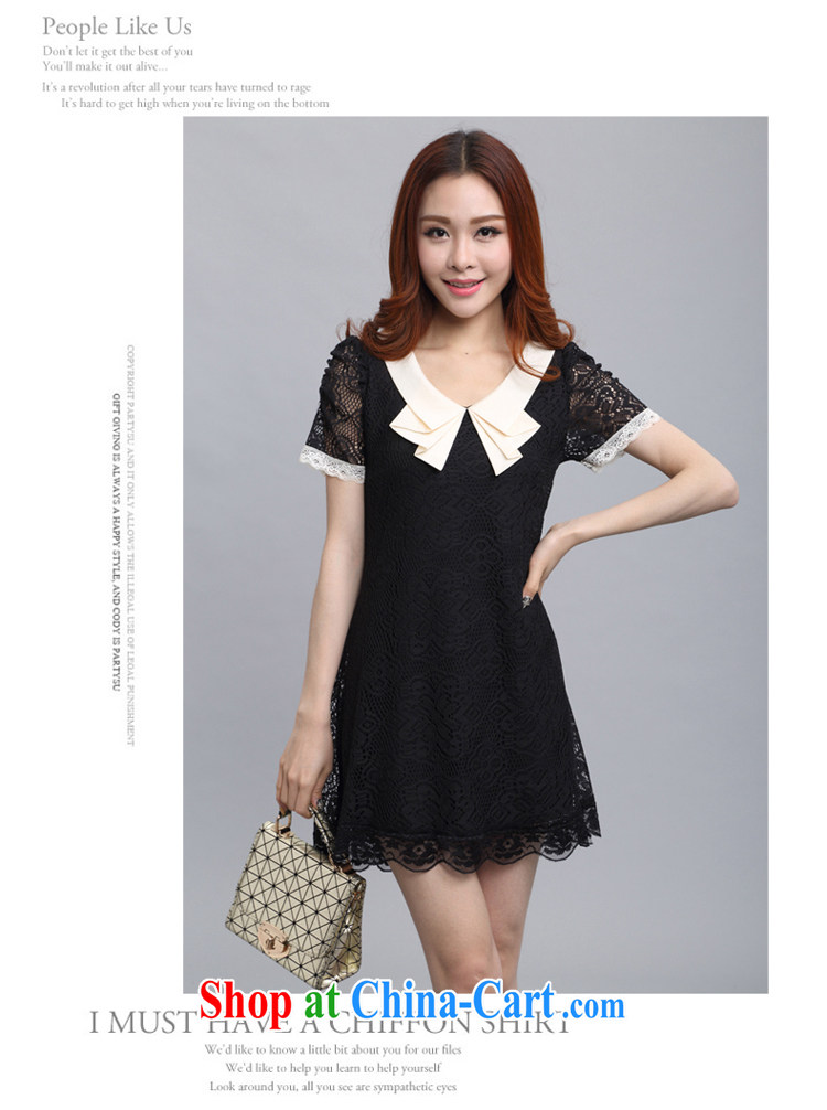 ZZ &FF 2015 summer new, larger female lace short-sleeved solid dresses female LYQ 583 black XXXL pictures, price, brand platters! Elections are good character, the national distribution, so why buy now enjoy more preferential! Health