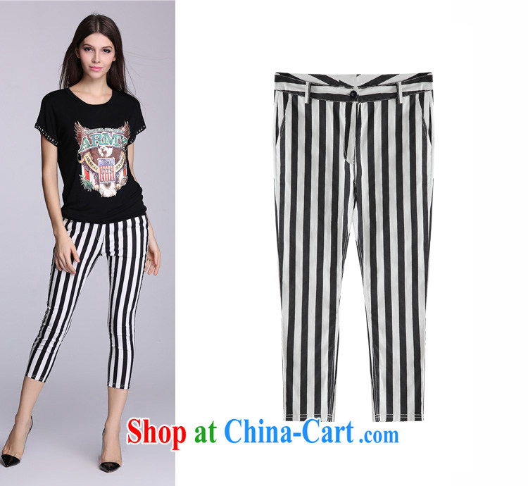 Summer 2015 new, the United States and Europe, female decoration, zipper pocket 9 pants mm thick zipper black-and-white striped pants black-and-white stripes 7 XL (200 - 220 ) jack pictures, price, brand platters! Elections are good character, the national distribution, so why buy now enjoy more preferential! Health