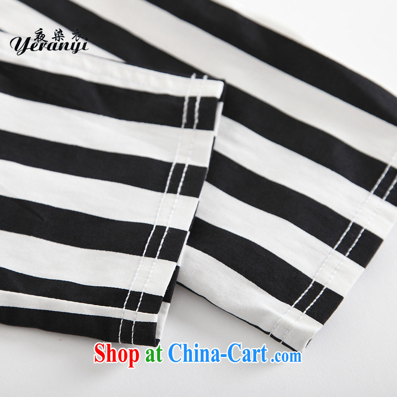 Summer 2015 new, the United States and Europe, female decoration, zipper pocket 9 pants mm thick zipper black-and-white striped pants black-and-white stripes 7 XL (200 - 220 ) jack, my dyeing clothing (yeranyi), online shopping