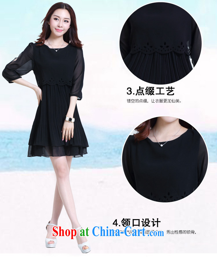 Let Bai beauty summer 2015 new Korean version XL short-sleeved 100 hem loose video thin thick snow MM woven dresses female DMY #345 black 7 4 cuff XL pictures, price, brand platters! Elections are good character, the national distribution, so why buy now enjoy more preferential! Health
