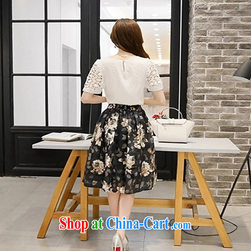 MR HENRY TANG new year, summer is the female snow woven short-sleeve two-piece dresses thick MMT shirt + floral long skirt white + floral skirt 7256 XL 4 165 - 175 jack, Tang, and shopping on the Internet