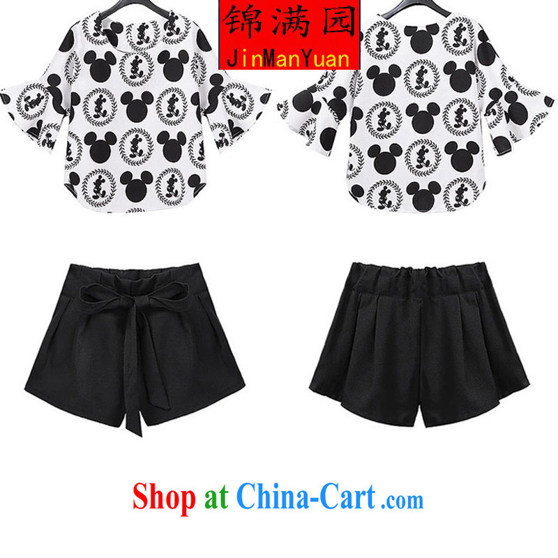 kam full summer 2015 new, larger female graphics thin short-sleeved shirt T mm thick and fat and Jack thick sister shorts package picture color XXXXL, Kam full Park, shopping on the Internet