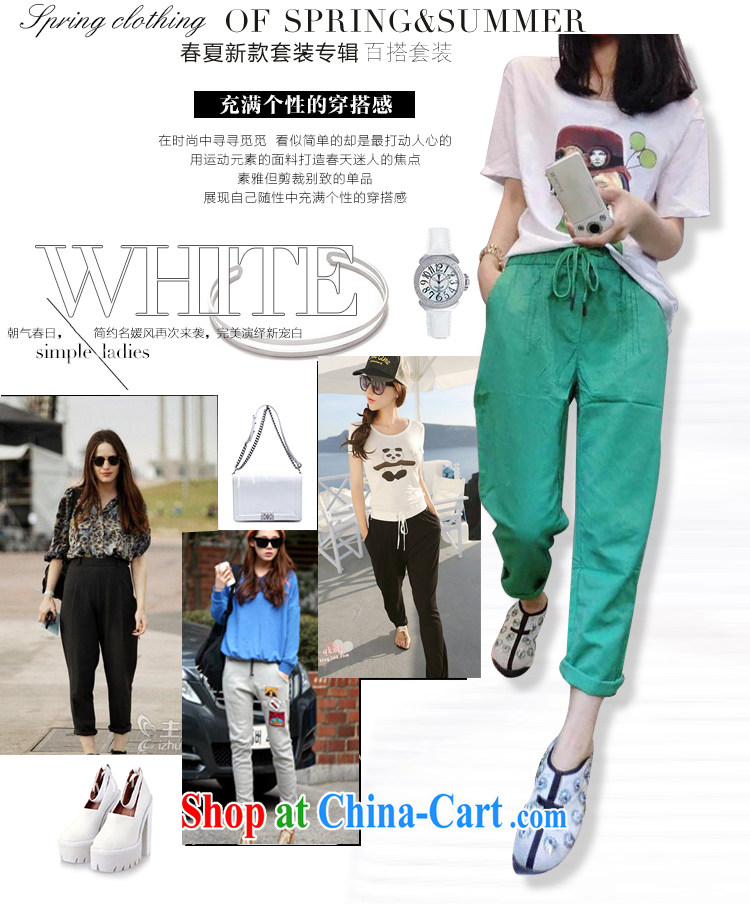 Elegant Greer Garson 2015 spring and summer new stylish female round-collar short-sleeve T shirt + 9 pants leisure two-piece women picture package S pictures, price, brand platters! Elections are good character, the national distribution, so why buy now enjoy more preferential! Health