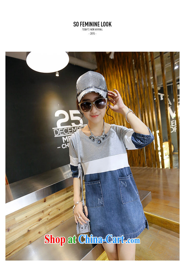 The YILISA indeed increase, female cowboy dress mm thick summer stitching cowboy large cuff in graphics thin 200 Jack dresses Y 8860 gray XXXL pictures, price, brand platters! Elections are good character, the national distribution, so why buy now enjoy more preferential! Health