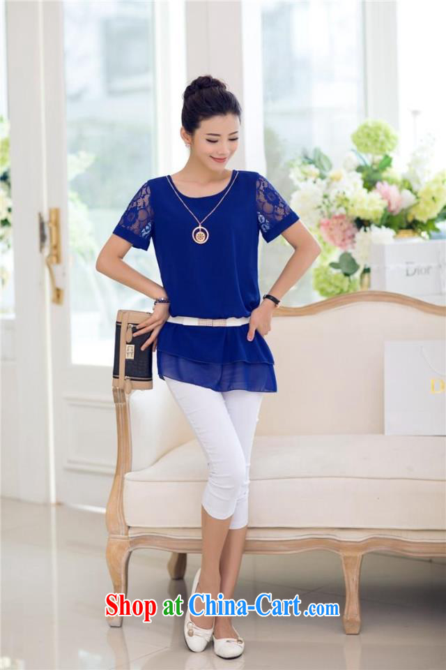 ZZ &FF 2015 summer new, larger female lace stitching leave two snow woven shirts female XFS 086 blue XXXXL pictures, price, brand platters! Elections are good character, the national distribution, so why buy now enjoy more preferential! Health