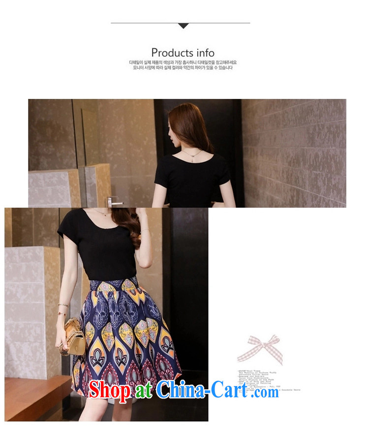 Yuan Bo summer the United States and Europe, female new two-piece dresses thick MM loose T shirt T-shirt + floral skirt black 7255 XL 3 150 - 160 Jack left and right pictures, price, brand platters! Elections are good character, the national distribution, so why buy now enjoy more preferential! Health